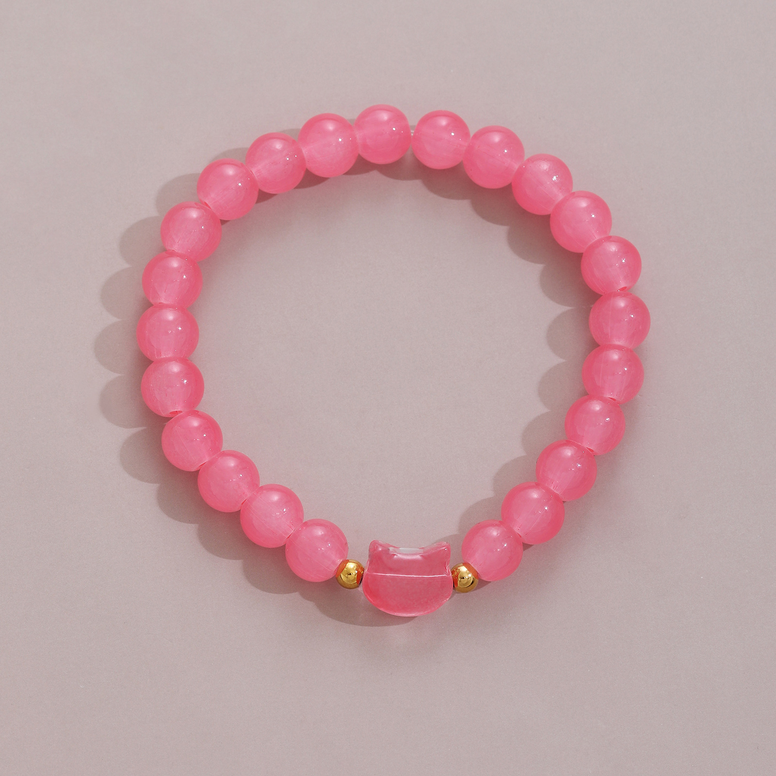 7:1 piece kitten beaded bracelet pink