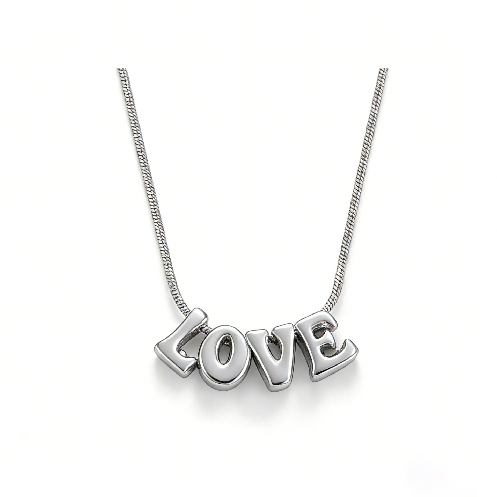6:Glossy bubble love snake bone necklace silver