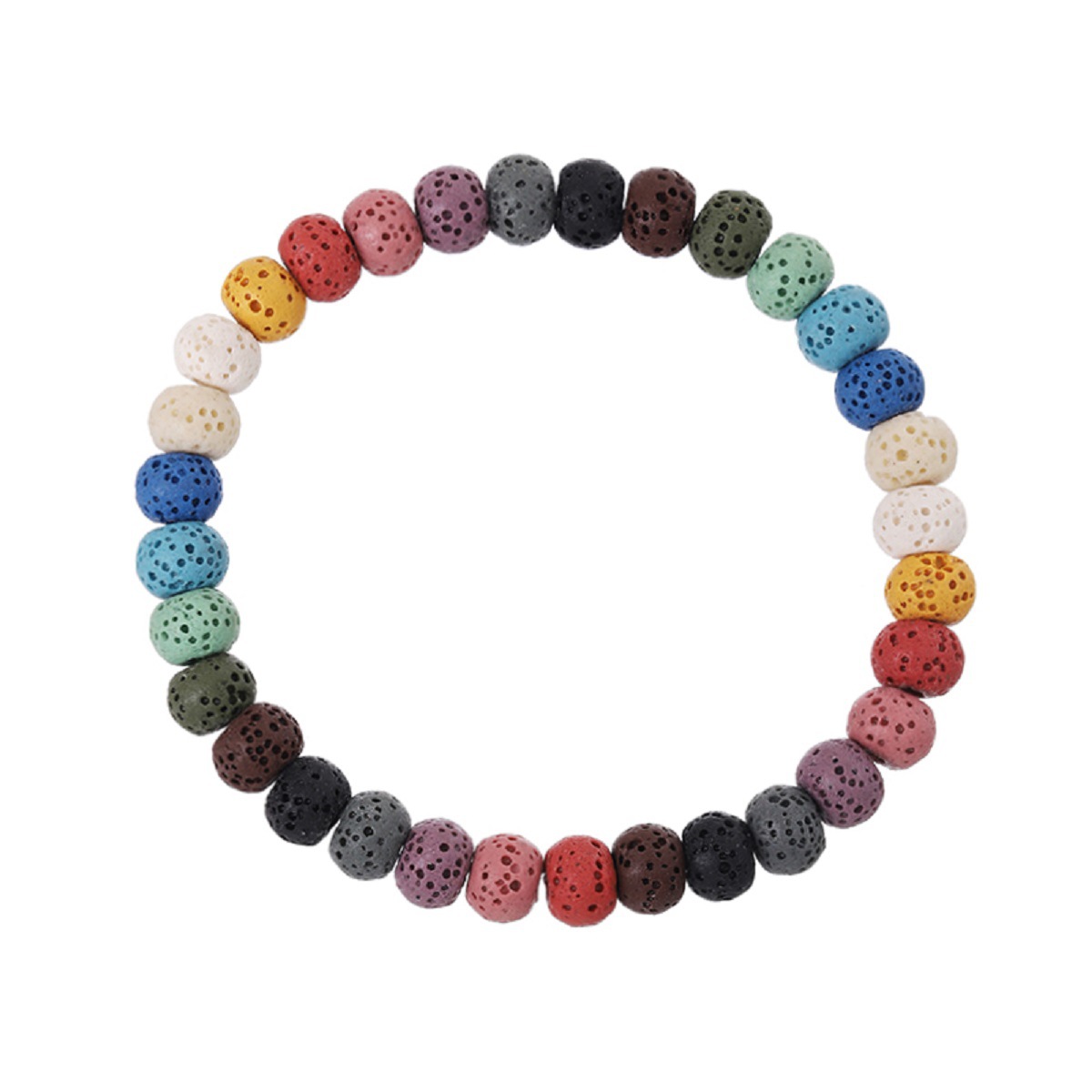 1:Colored volcanic stone bucket beads