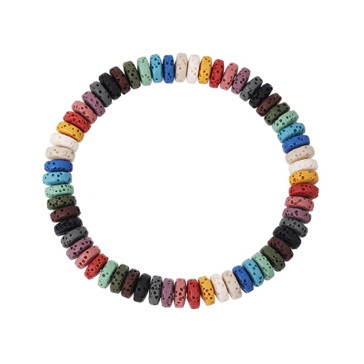 2:Colored volcanic stone flat beads
