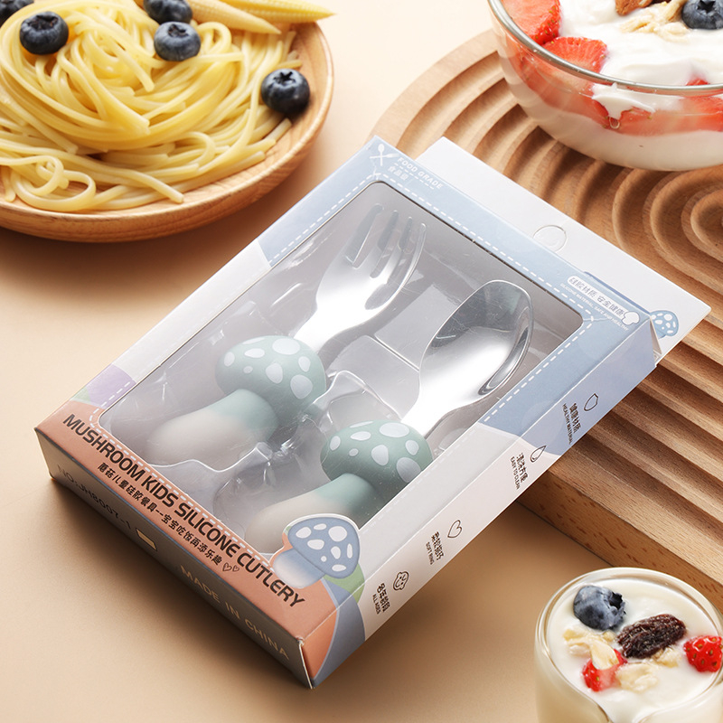 green mushroom Fork spoon suit [box packaging]]