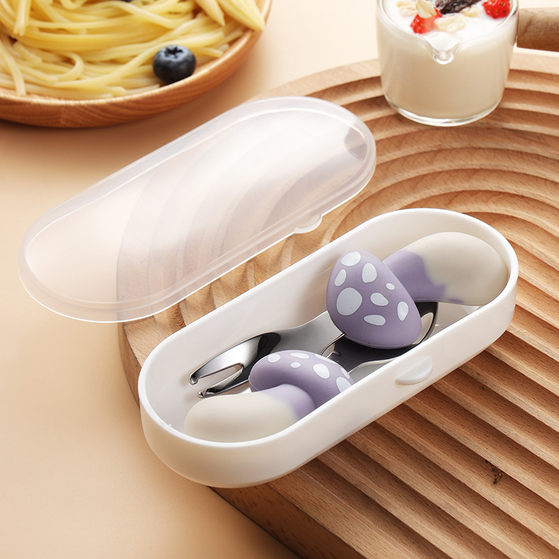 Purple Mushroom Fork spoon suit [transparent box packaging]]