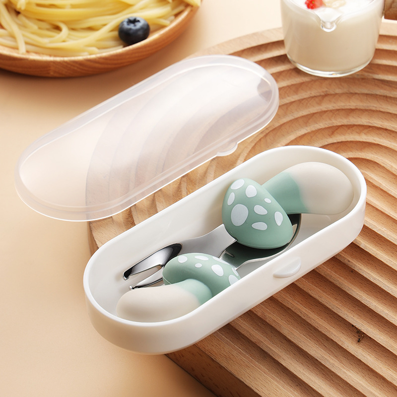 green mushroom Fork spoon suit [transparent box packaging]]