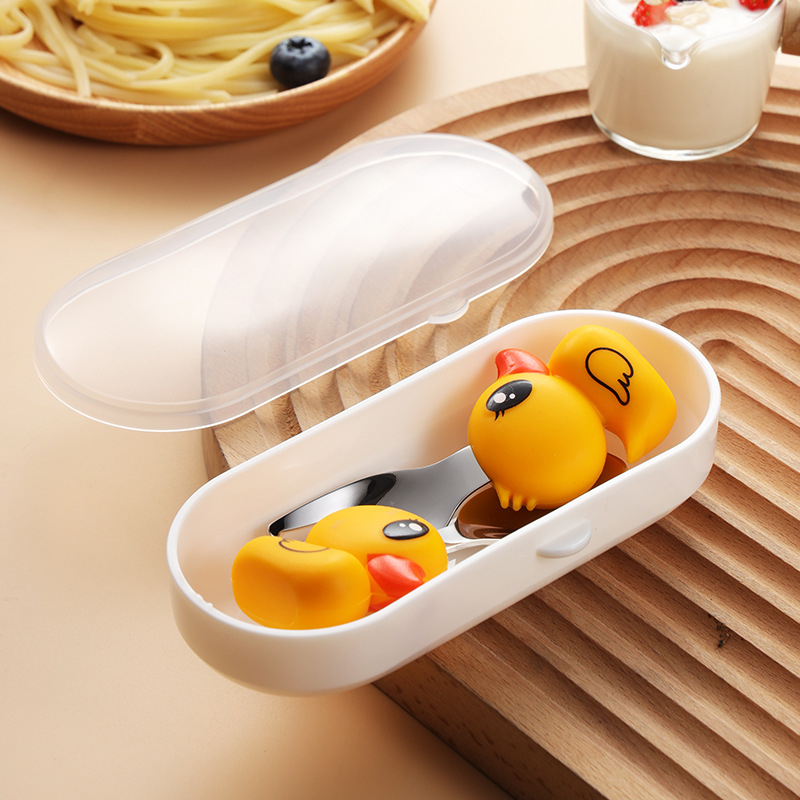 little yellow duck Fork spoon suit [transparent box packaging]]