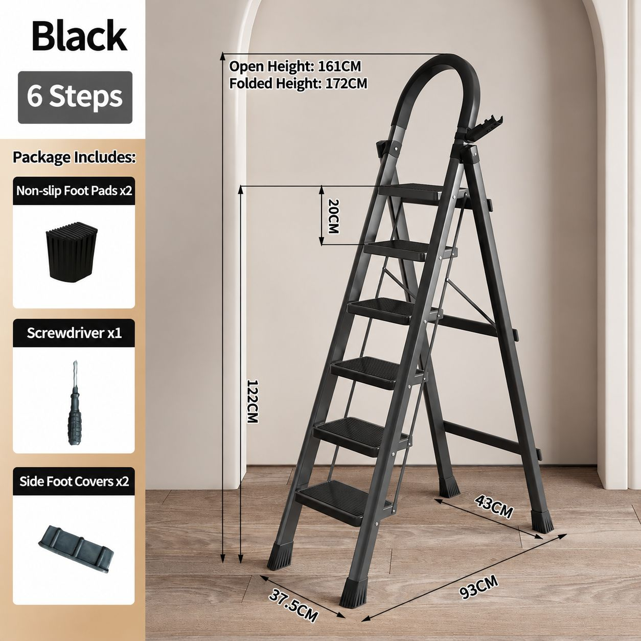 black, 6-step