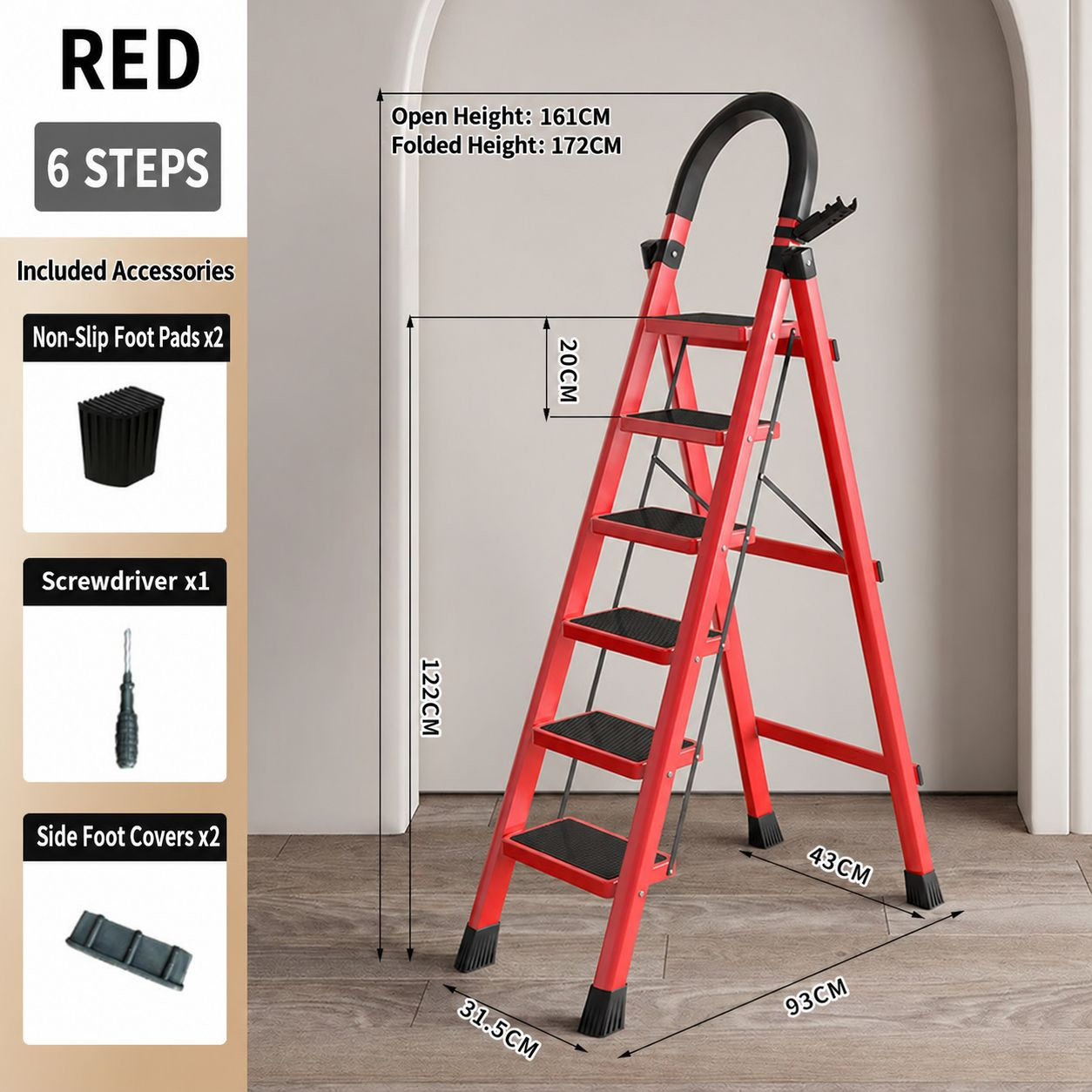 red, 6-step