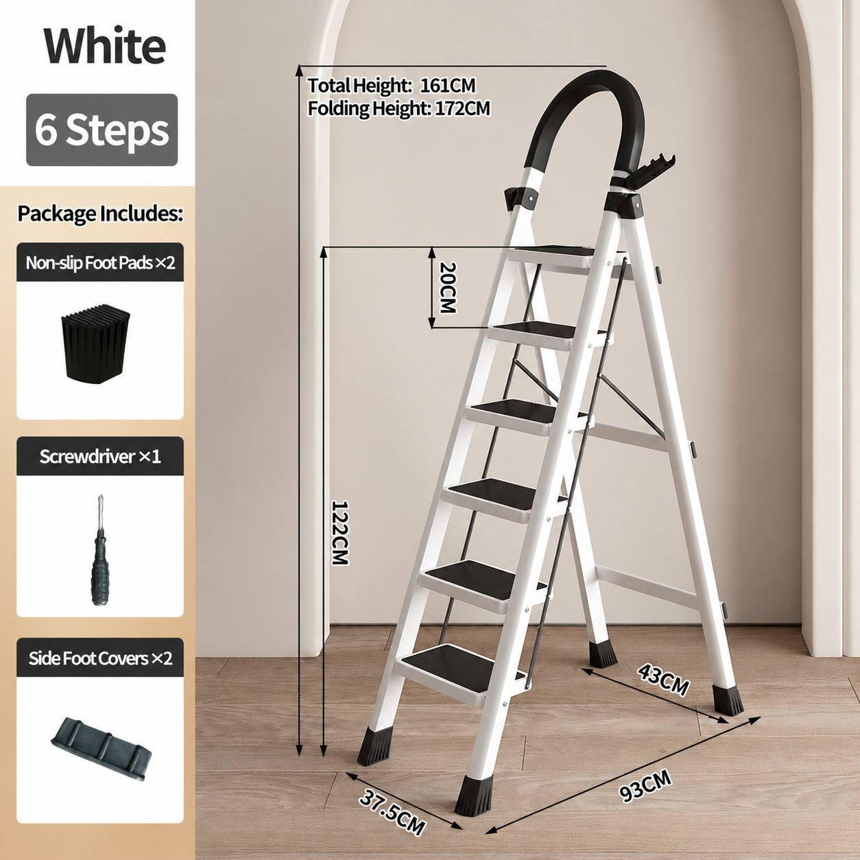 white, 6-step