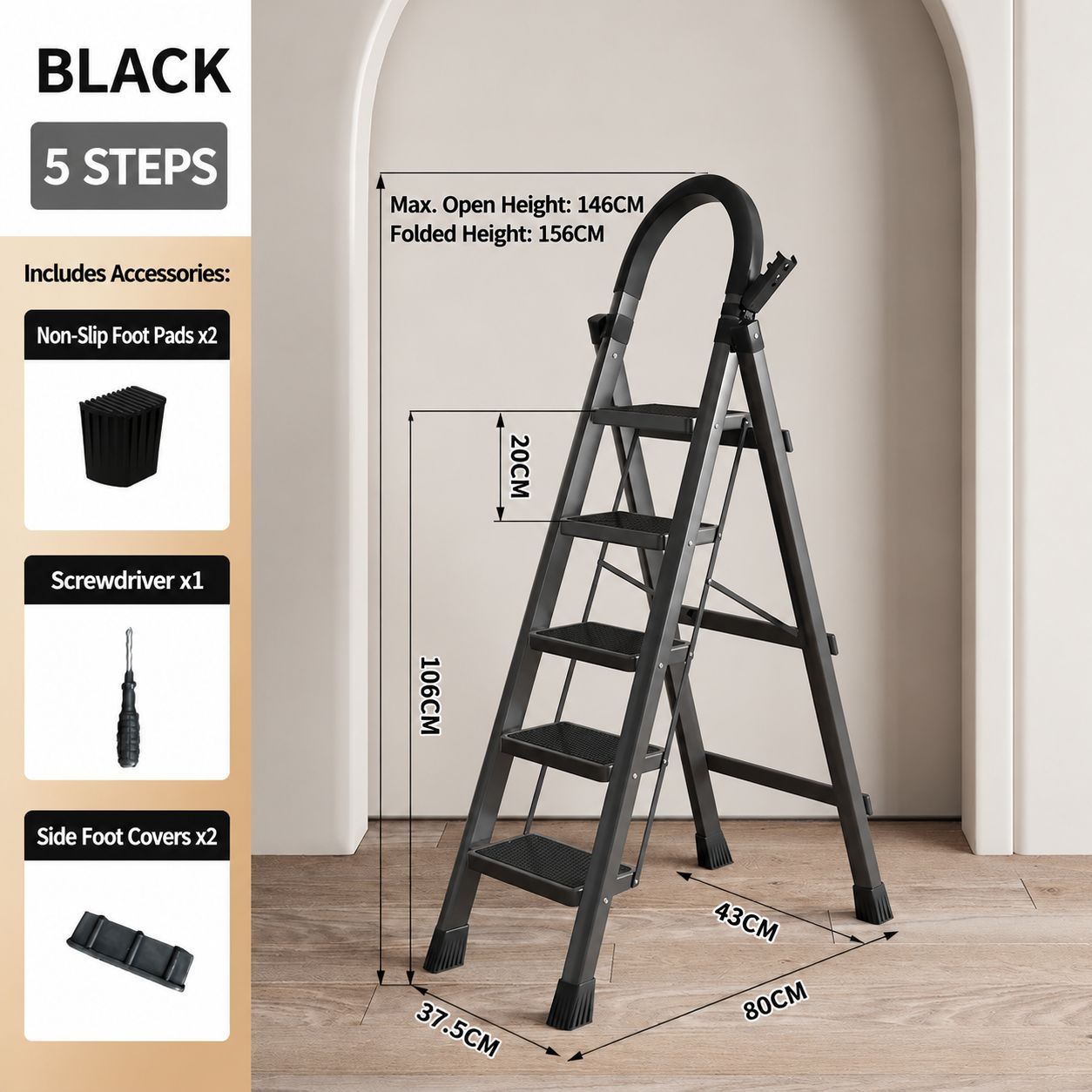 black, 5-step