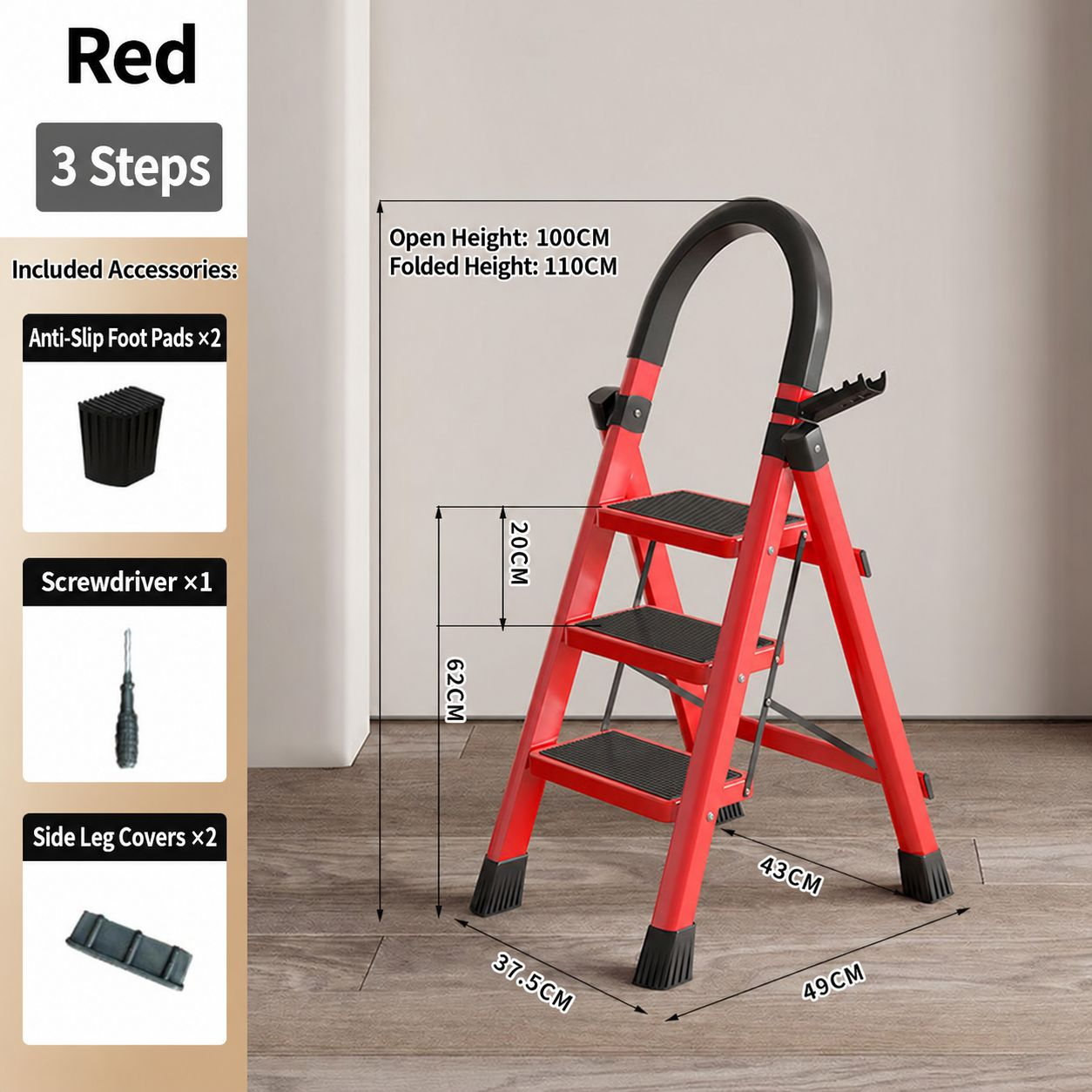 red, 3-step