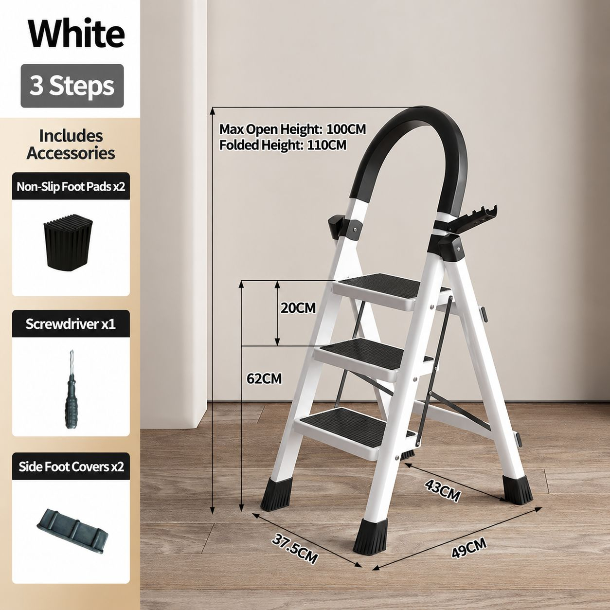 white, 3-step