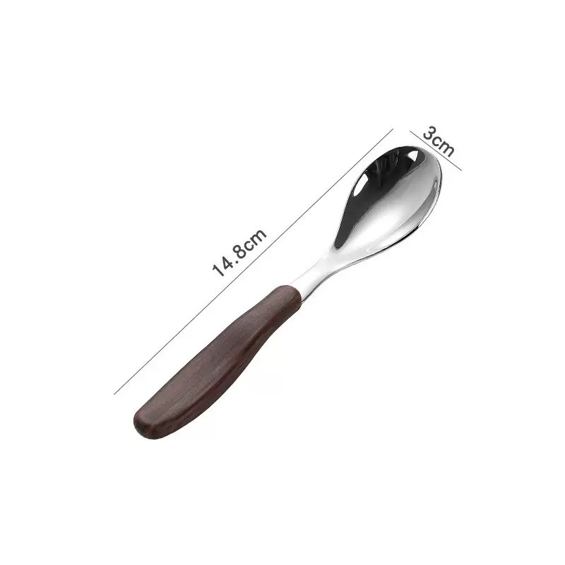 Imitation wood handle 304 small spoon