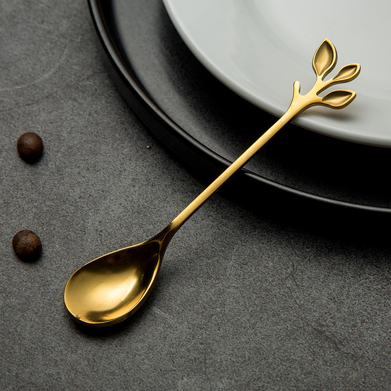 12cm leaf spoon-gold [430 thick quality model]