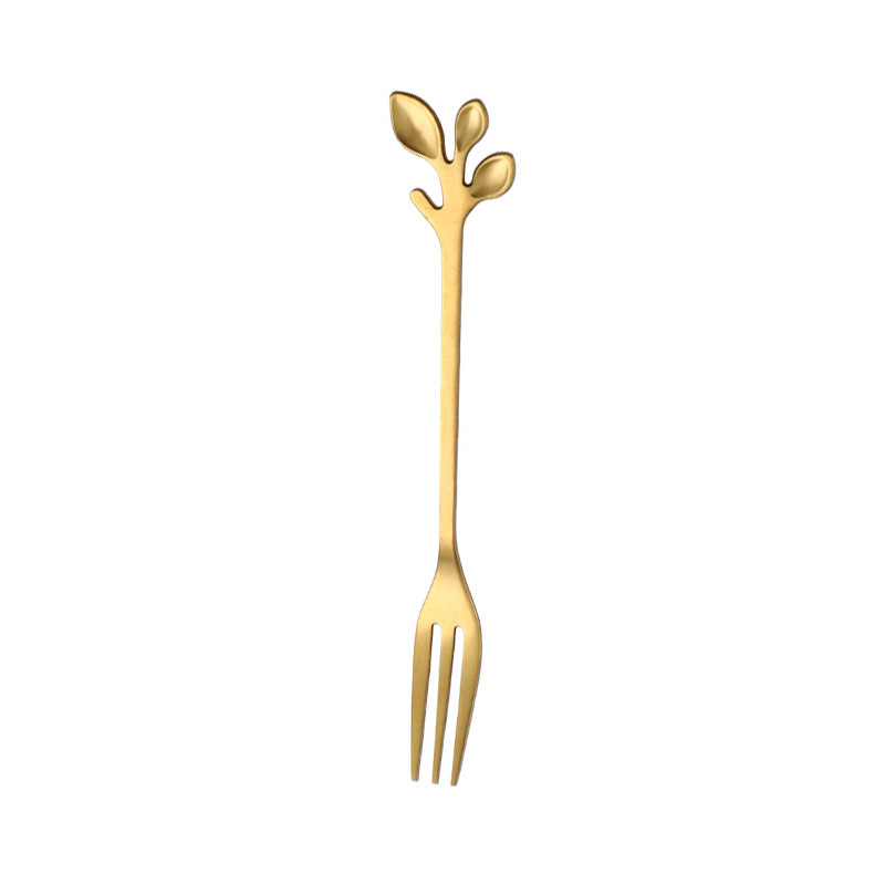 12cm leaves with 3 prongs - gold [430 thick quality model]