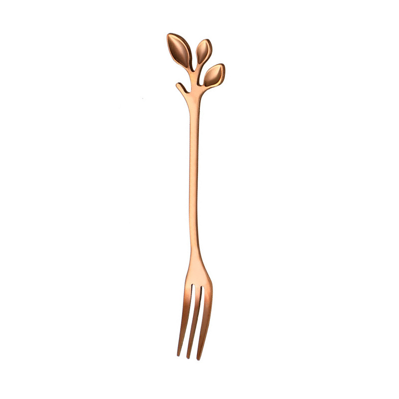 12cm leaf 3-prong hair clip - rose gold [430 stainless steel, heavy-duty]