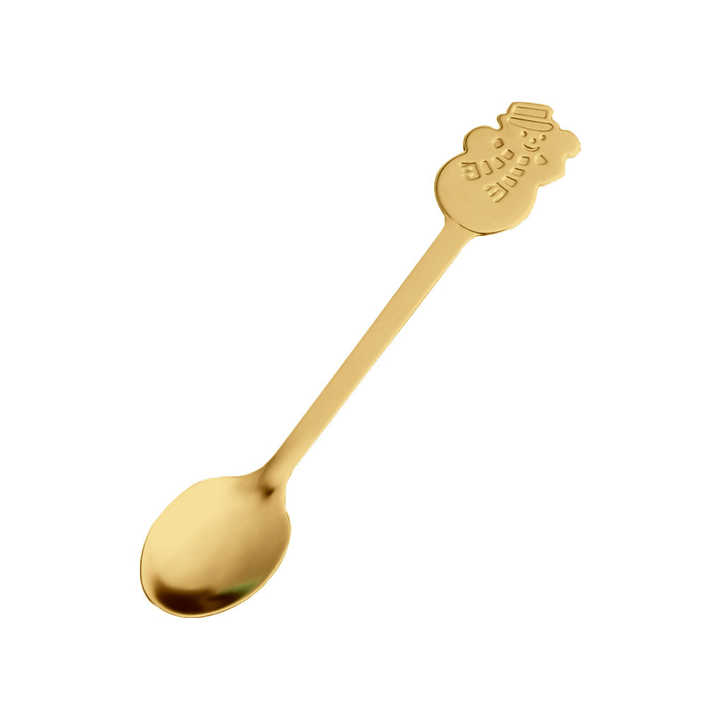 430 christmas snowman spoon [gold]