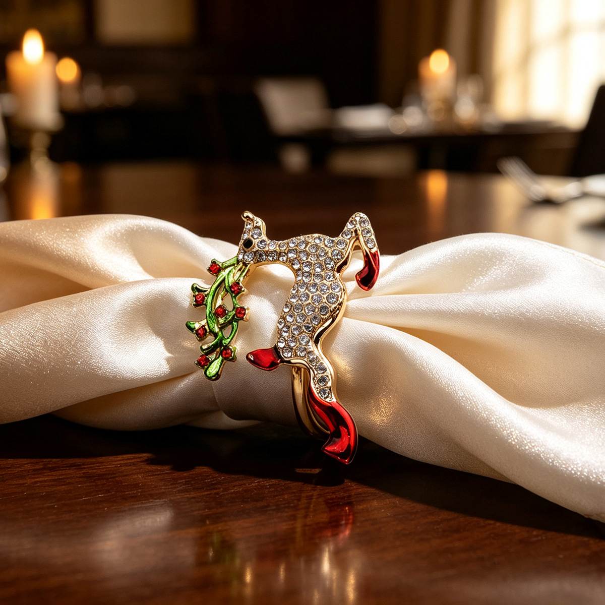 Round Buckle Reindeer Napkin Ring