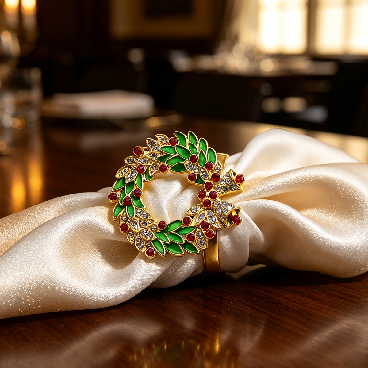 Wreath bell napkin ring