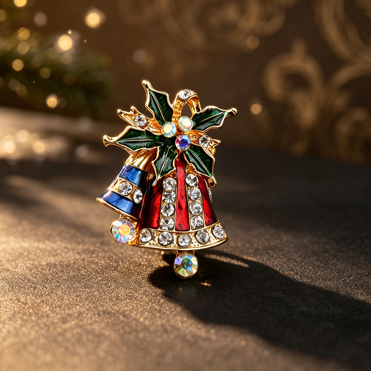 16:16-leaf satin bell brooch