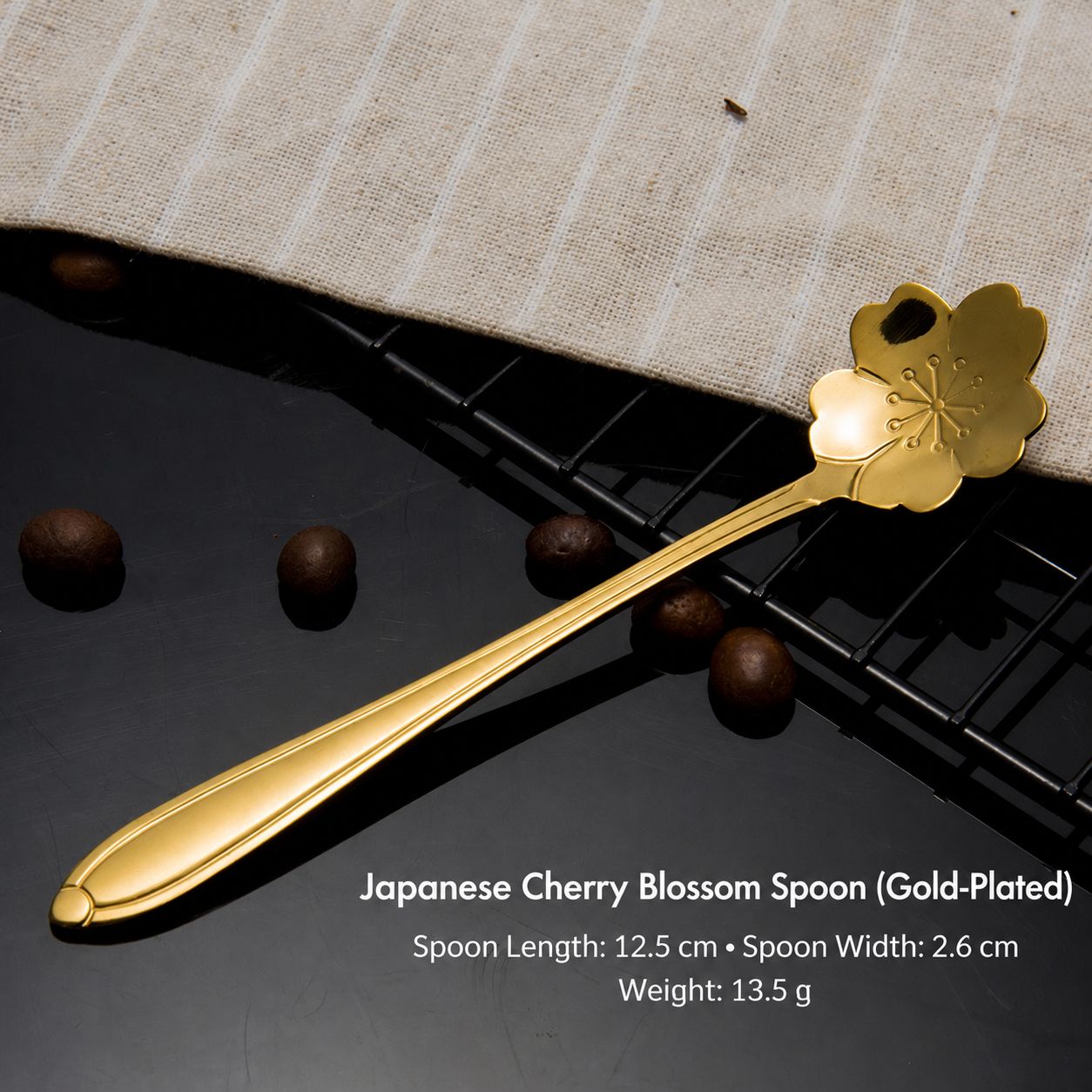 Short-Golden Sakura Spoon