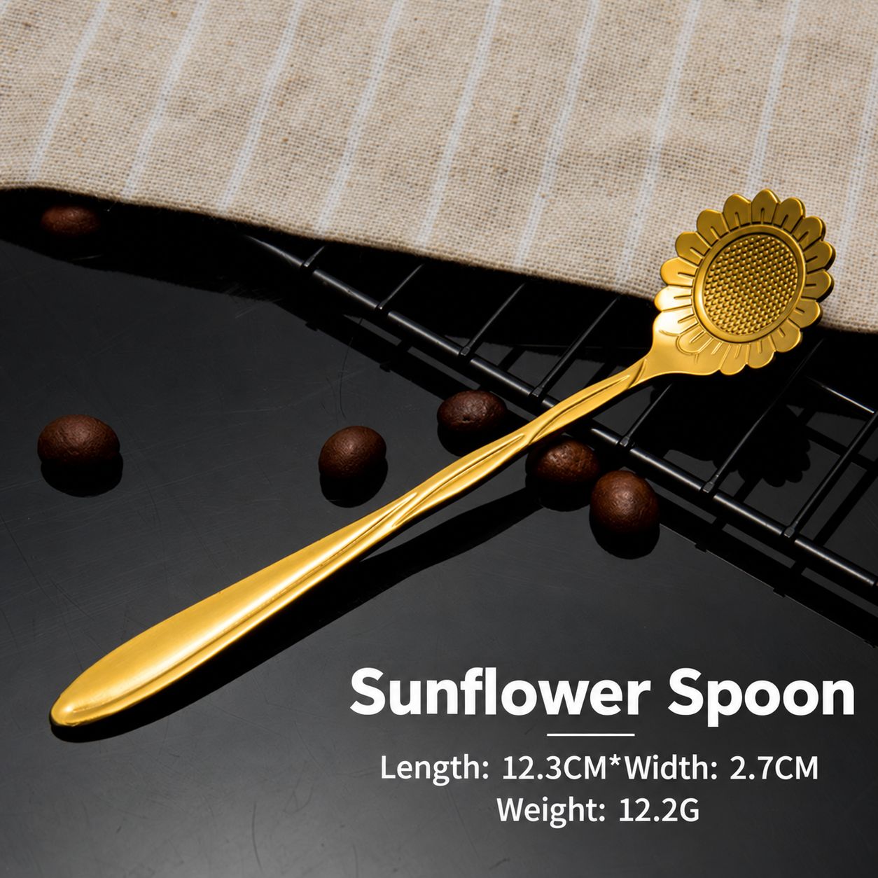 Short-Gold Sunflower Spoon