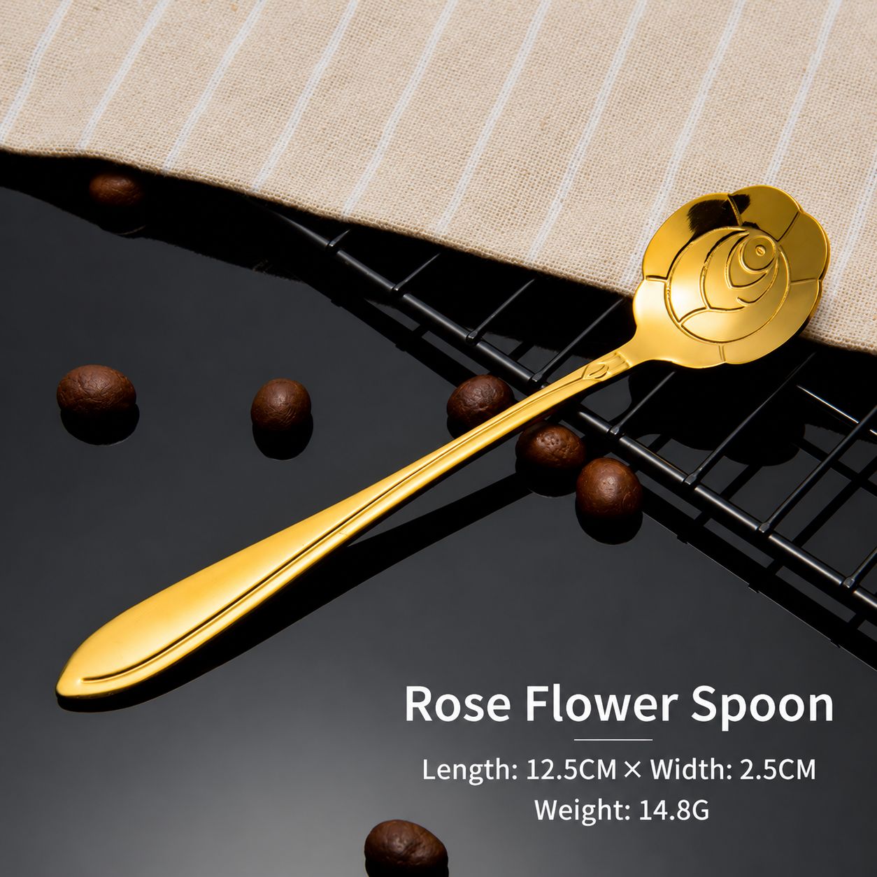 Short-Golden Rose Spoon