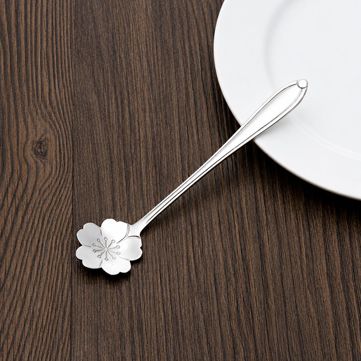 Short-silver Sakura Spoon