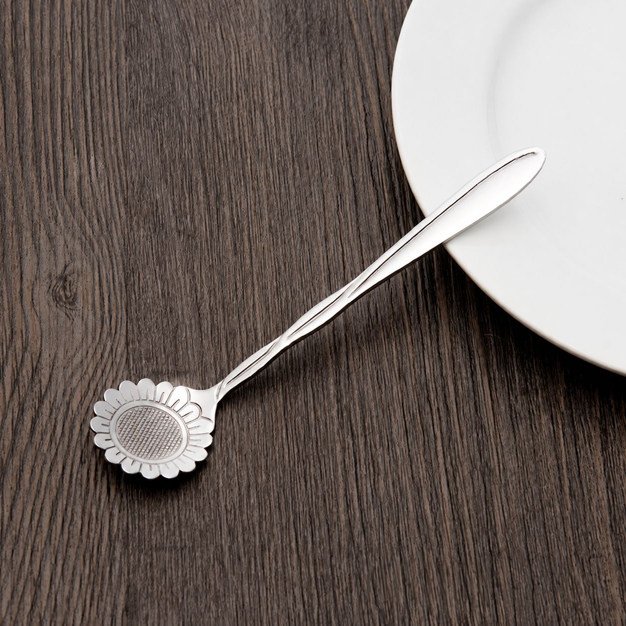 Short-silver Sunflower Spoon