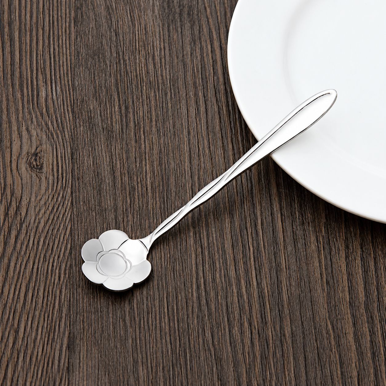 Short-silver sunflower spoon