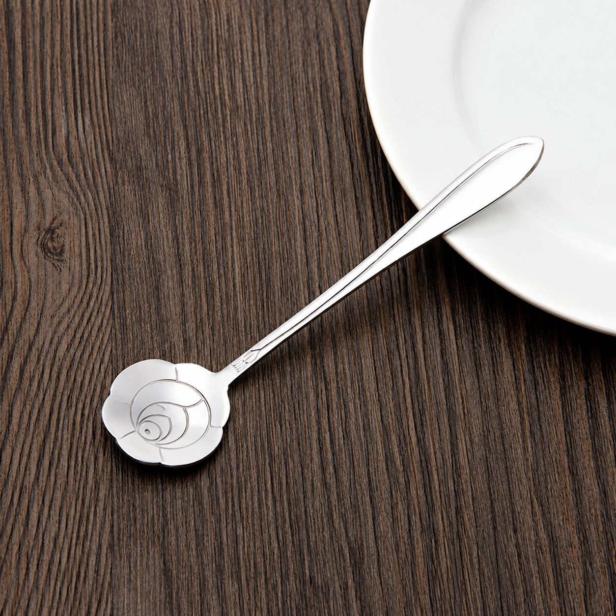Short-silver Rose Spoon