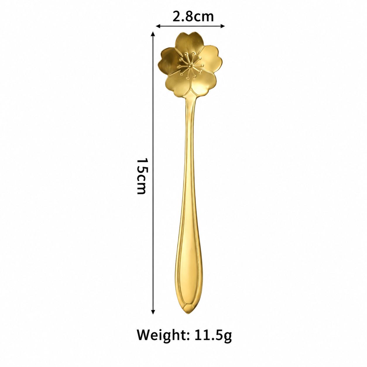 Water Throw Short-Golden 15cm Cherry Blossom Spoon [No Bag]]