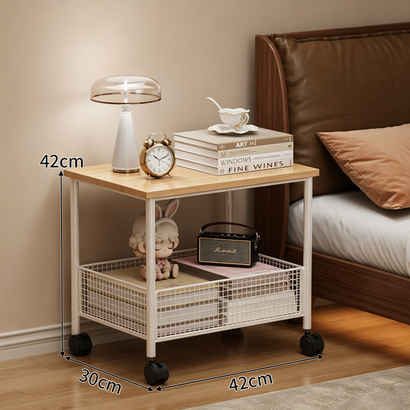 White frame double layer [mobile model] natural wood color board