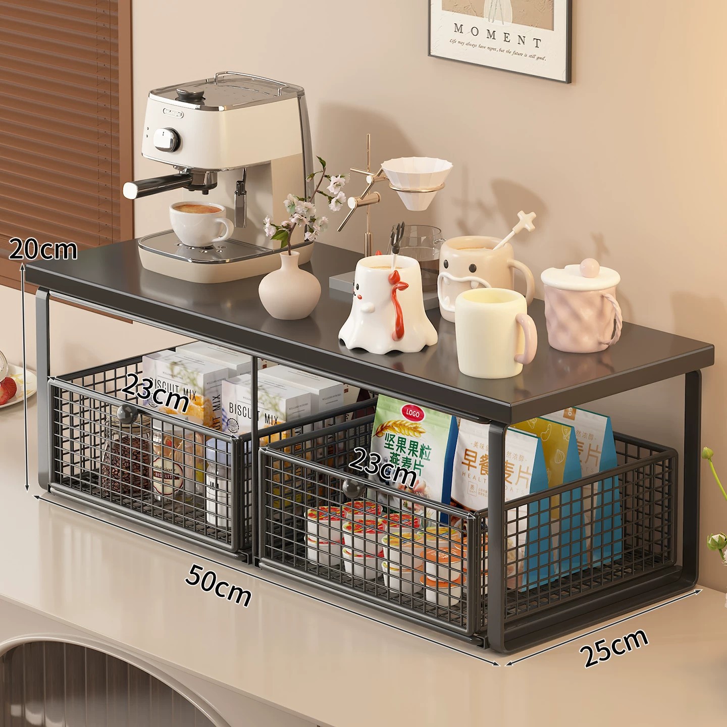 Black frame + blackboard [double drawers]