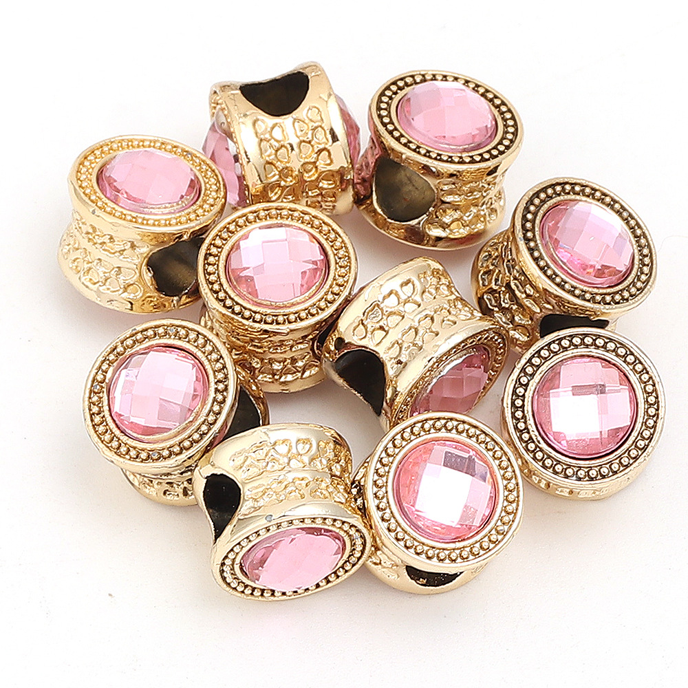 Pink double-sided diamond-encrusted