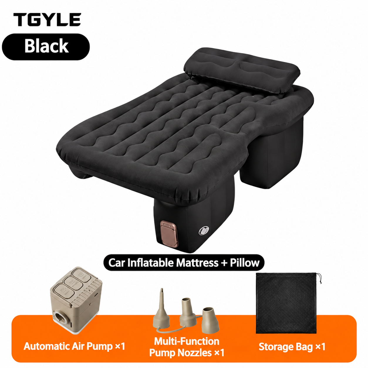 Self-inflating version, tiger stripe pattern, black, self-leveling