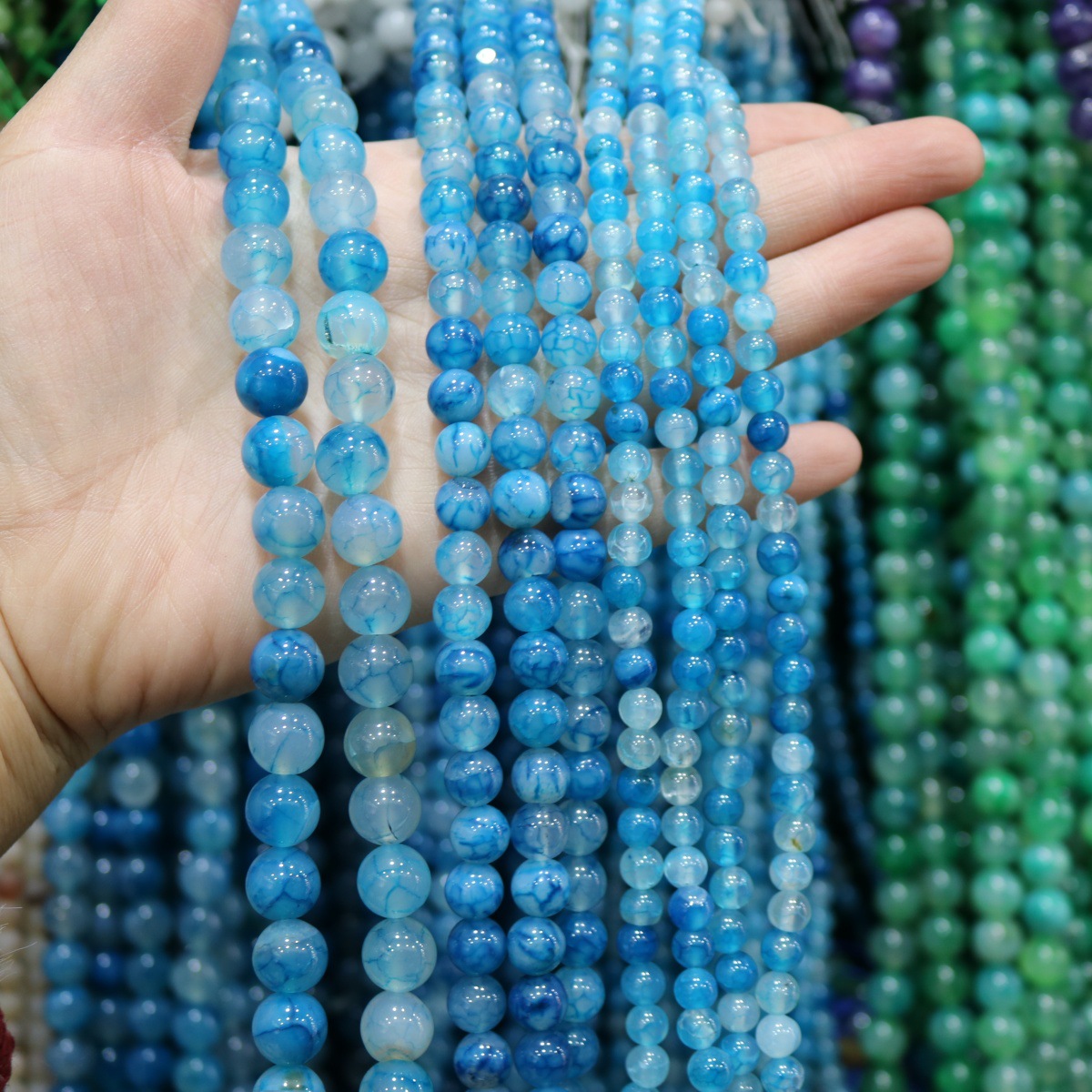 Sky blue 6mm (61 Pc/Strand)