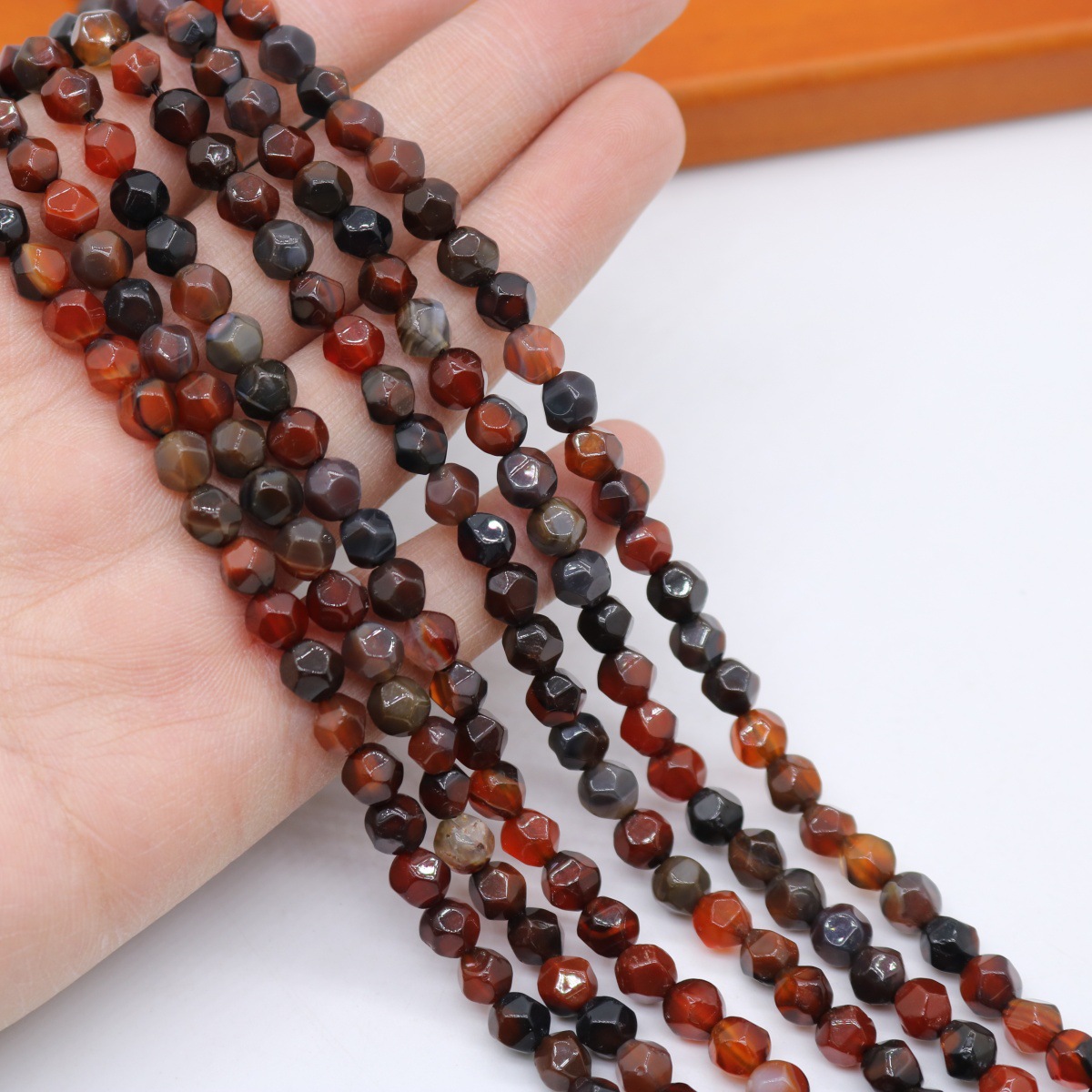 Indian agate 6mm (about 61 Pc/Strand)