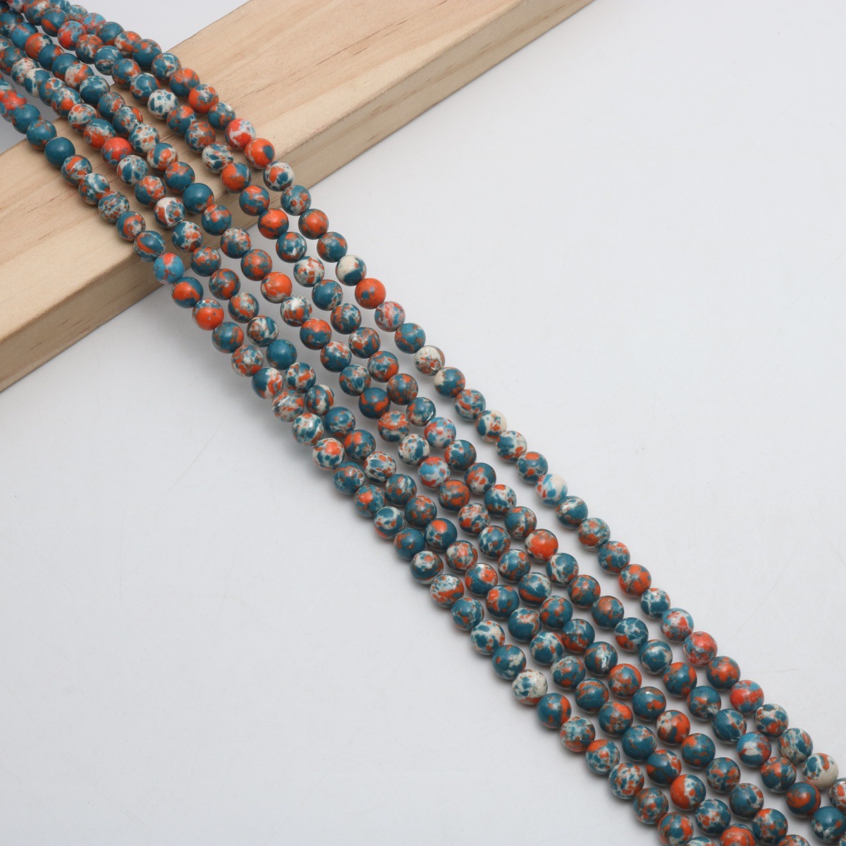 Blue-orange 6mm (about 63 Pc/Strand)