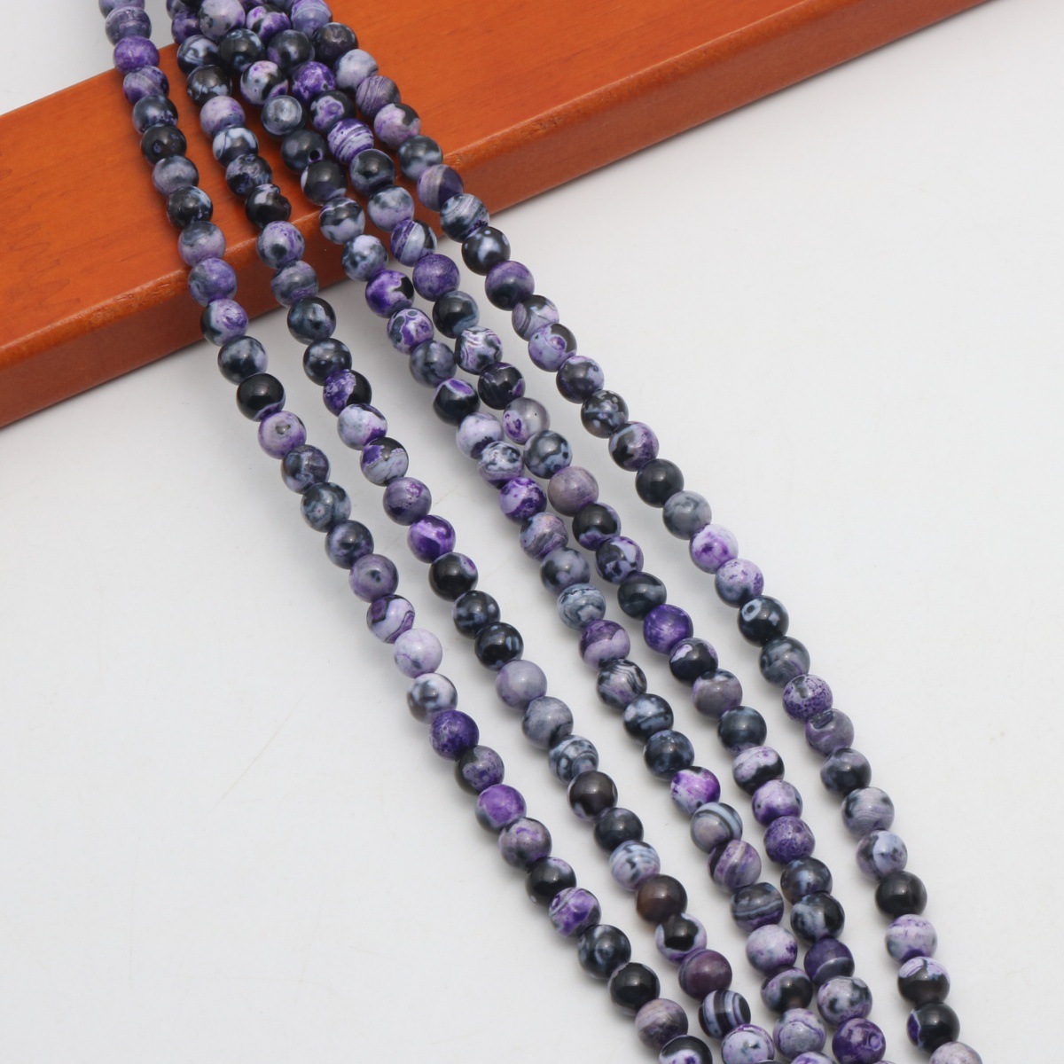 Black purple 6mm  (about 63 Pc/Strand)