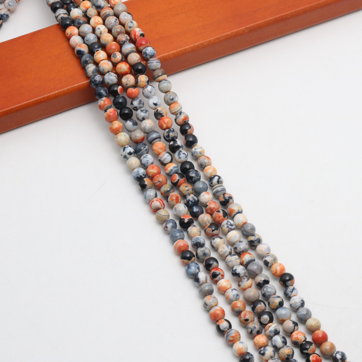 Black orange 6mm  (about 63 Pc/Strand)