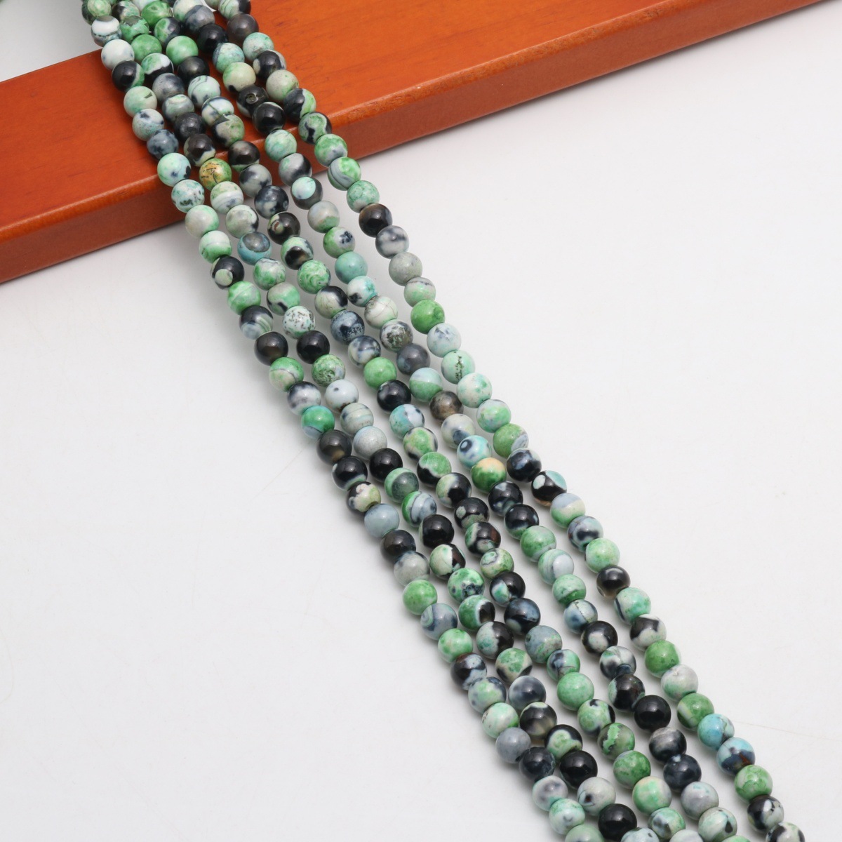 Black green 6mm  (about 63 Pc/Strand)