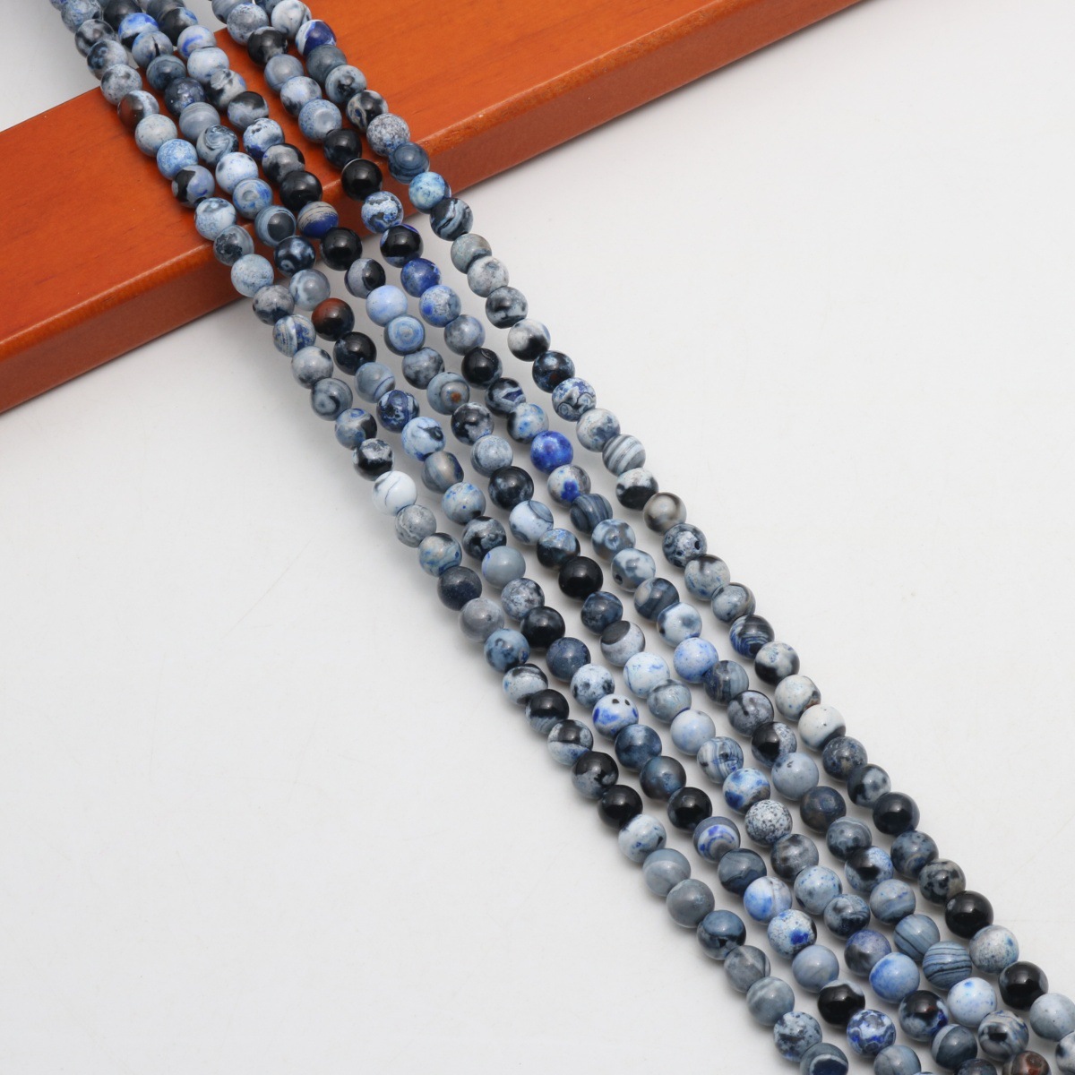 Blue black 6mm  (about 63 Pc/Strand)