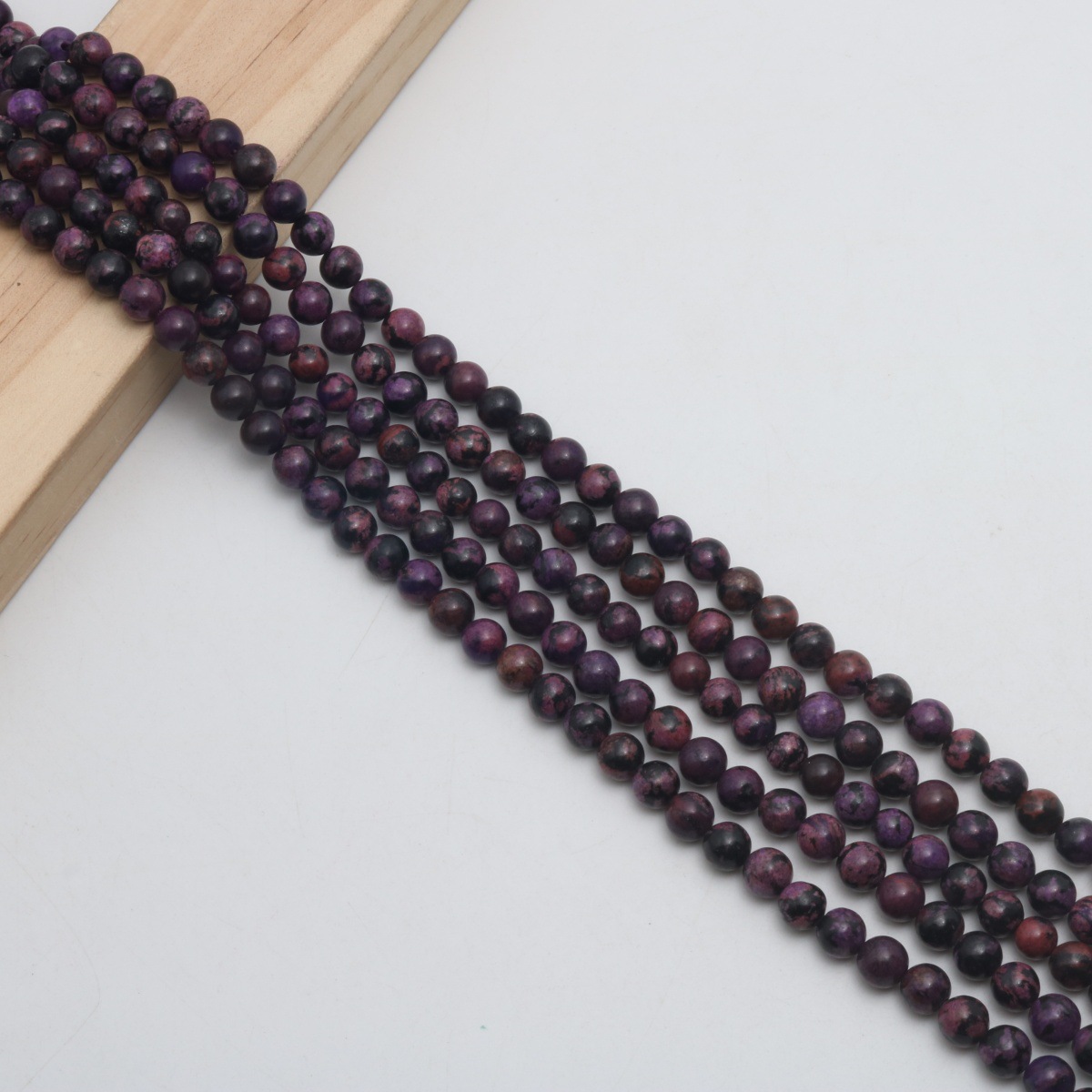 Black purple red 6mm (about 62 Pc/Strand)