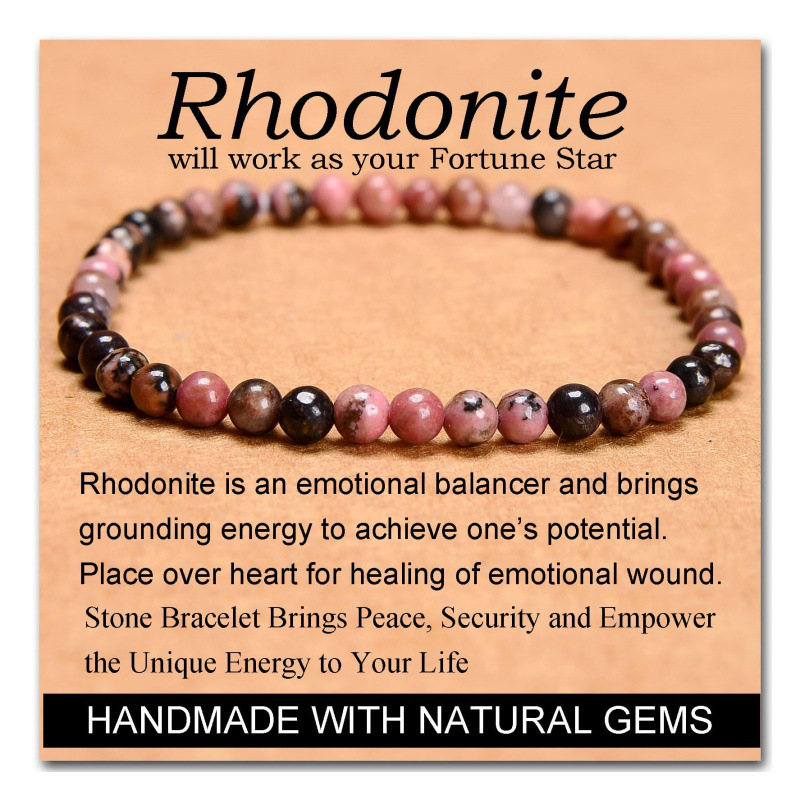 Black line Rhodonite 4mm
