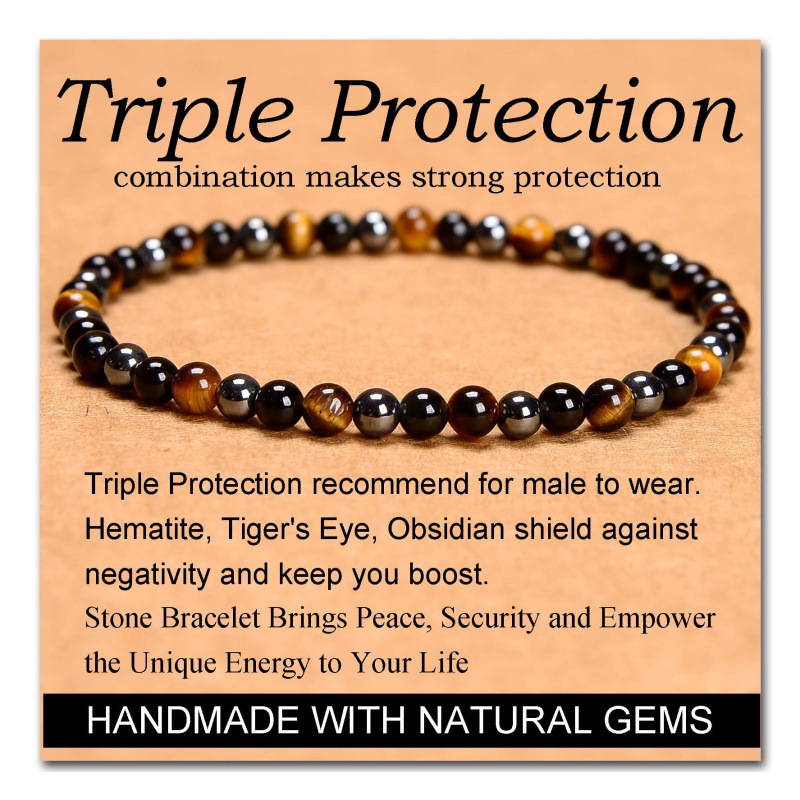 Obsidian, Tiger's Eye, and Magnet Bracelet 4m