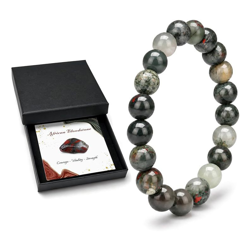 Dark Green African Bloodstone 8mm