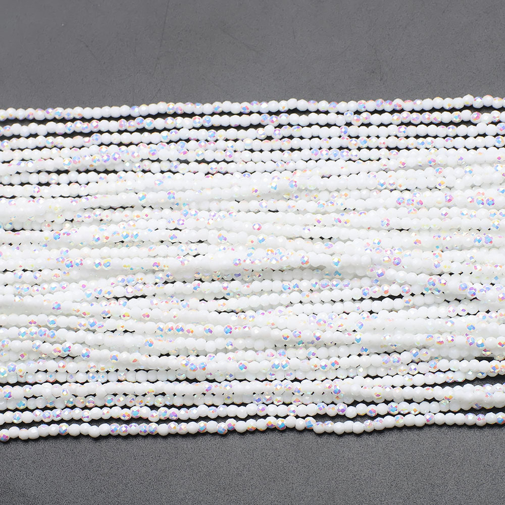 Porcelain White Half AB 1mm football/160pcs