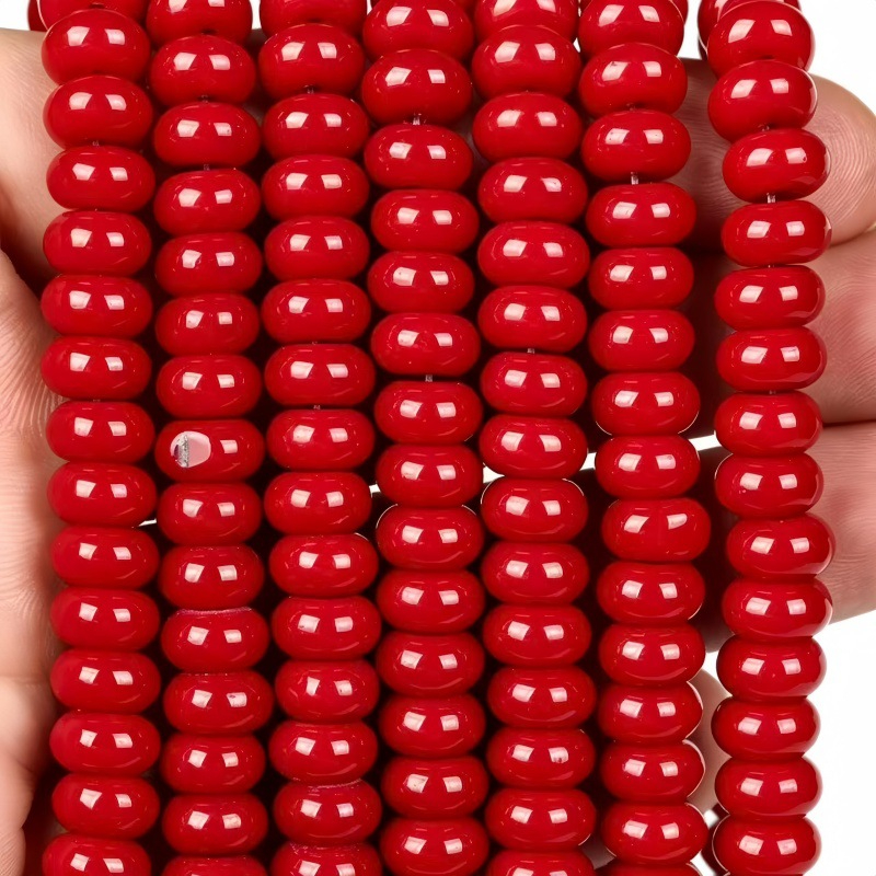 Deep Red Coral Porcelain Material