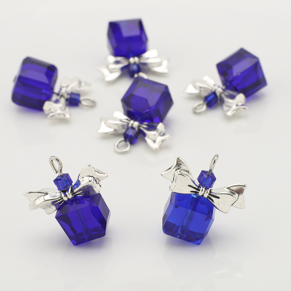 Silver bow dark blue 10mm