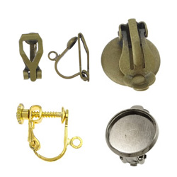 Brass Clip On Earring Finding