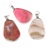 Agate Zinc Alloy Pendants